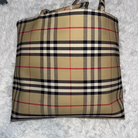 Burberry Beige and Black Checkered Tote - Picture 2 of 11